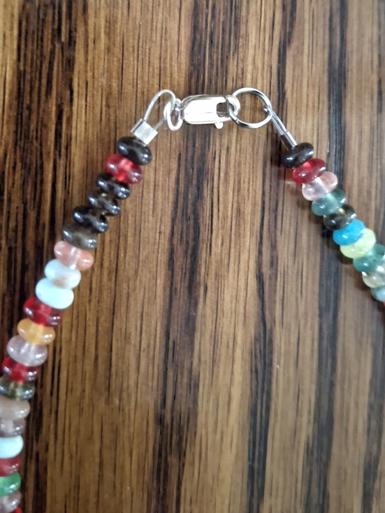 Anklet Multicolored Multi Rondelle Gemstones Tiny Beads 9.5" - Picture 3 of 3